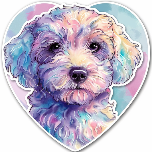 Poodle Dog heartcore Vinyl Decal Sticker for Car, Laptop, Tumbler and more # F012284