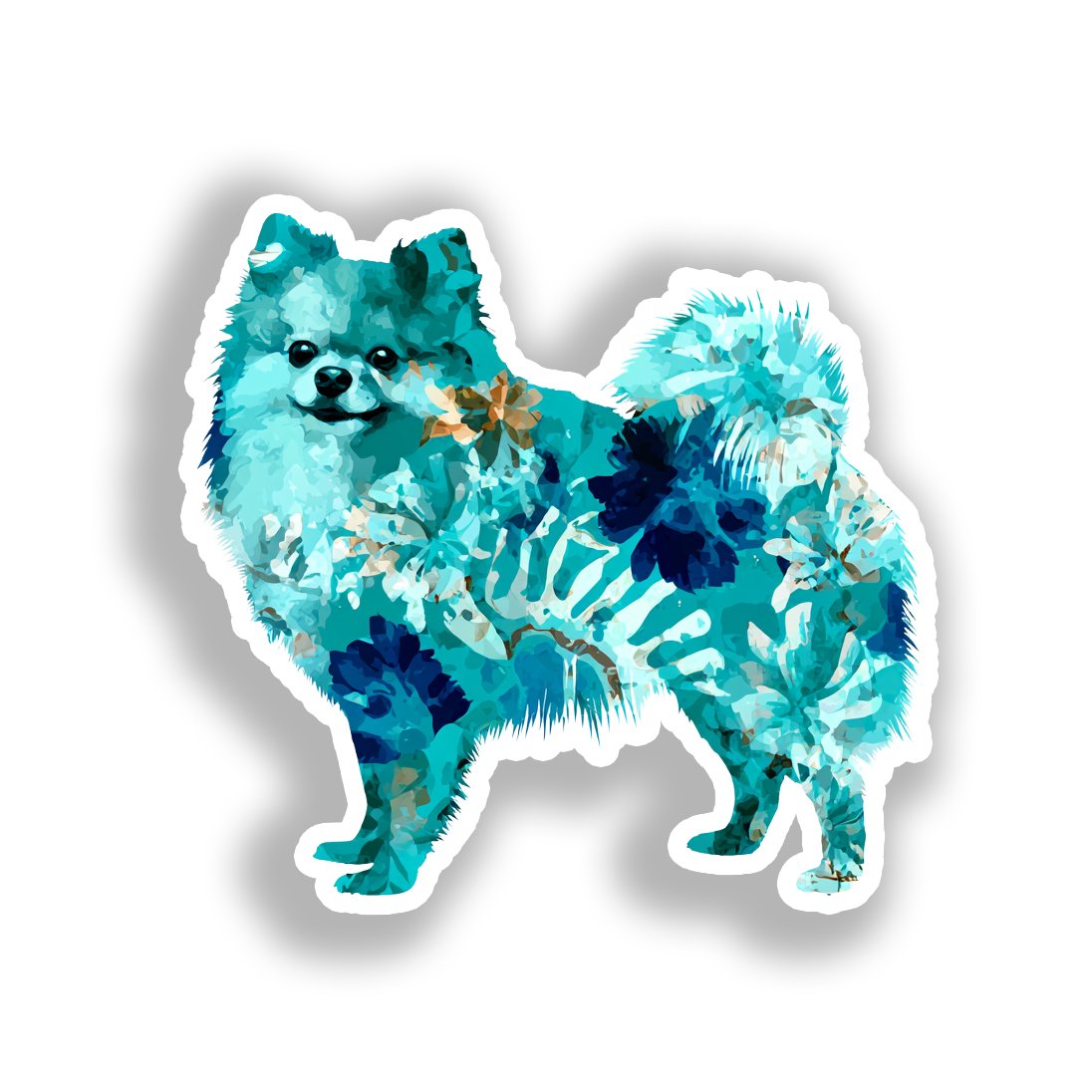Pomeranian Dog Vinyl Decal Sticker for Car, Laptop, Tumbler and more # A017298-4" x 4"