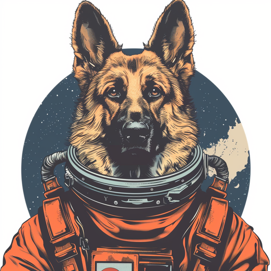 German Shepherd Dog astronaut Vinyl Decal Sticker for Car, Laptop, Tumbler and more # F011662