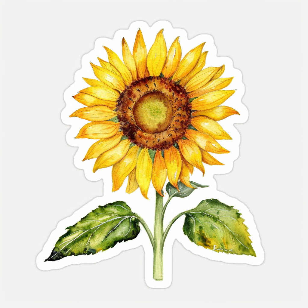 Sticker of a Sunflower  Vinyl Decal Sticker for Car, Laptop, Tumbler and more # F023381