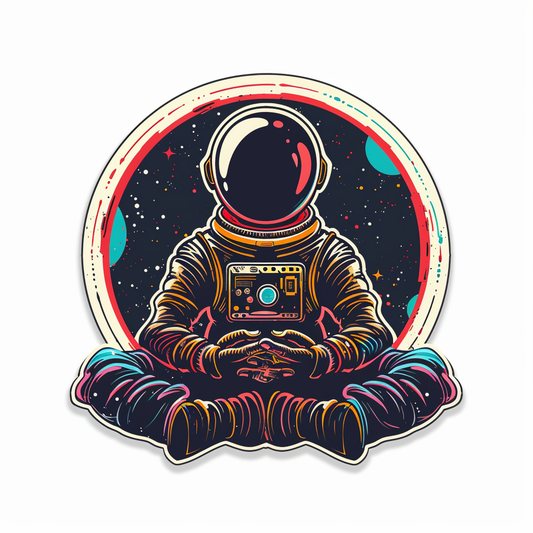 Sticker of a Astronaut majestic Expressive surreal Vinyl Decal Sticker for Car, Laptop, Tumbler and more # F016925