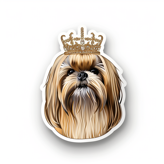 Adorable Shih Tzu Dog Expressive surreal Vinyl Decal Sticker for Car, Laptop, Tumbler and more # F018409