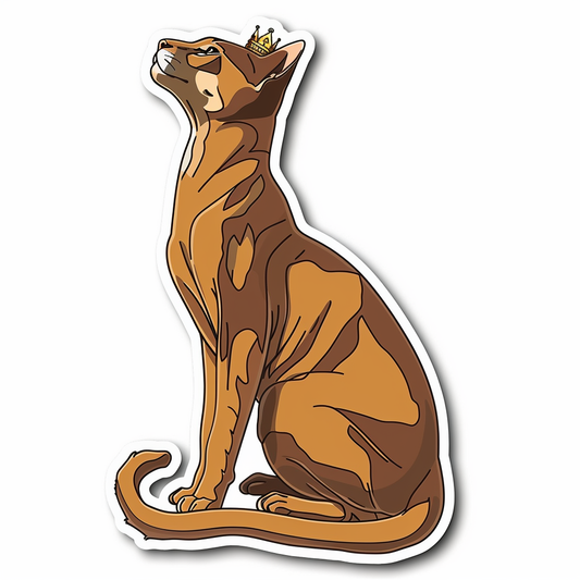 Abyssinian Cat astronaut majestic Expressive surreal Vinyl Decal Sticker for Car, Laptop, Tumbler and more # F021079-4" x 4"