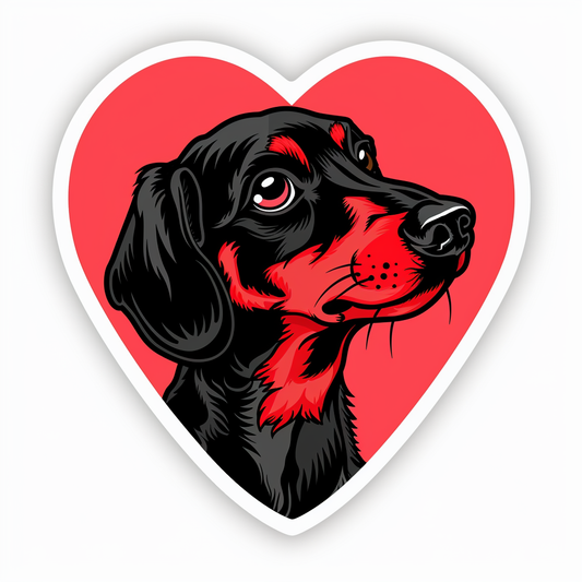 Dachshund Dog Heartcore Vinyl Decal Sticker for Car, Laptop, Tumbler and more # F012720