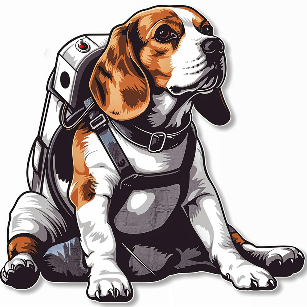 Beagle dog astronaut Vinyl Decal Sticker for Car, Laptop, Tumbler and more # F011964