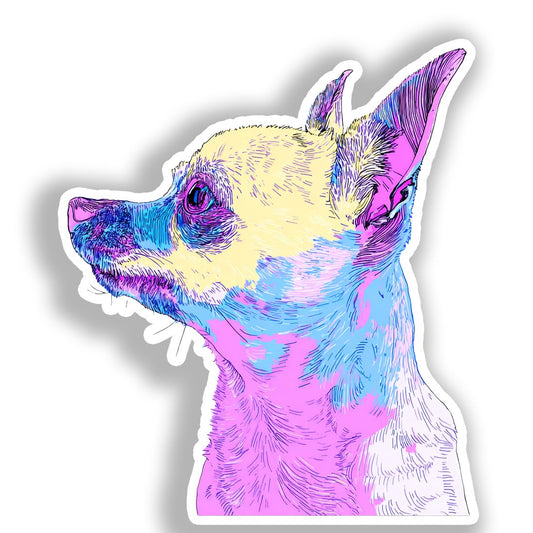 Chihuahua Dog Vinyl Decal Sticker for Car, Laptop, Tumbler and more # A017917-4" x 4"