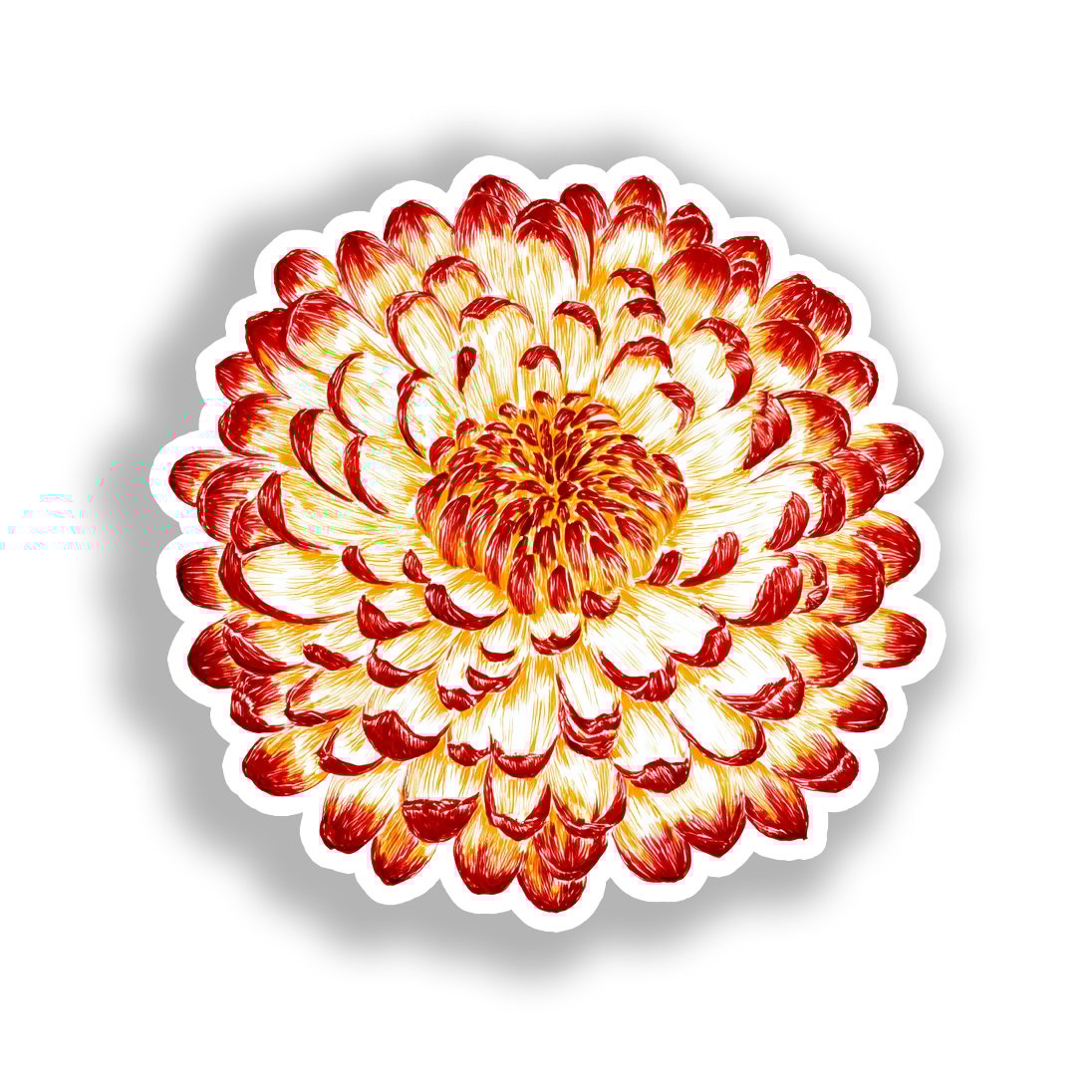 Chrysanthemum Flower Vinyl Decal Sticker for Car, Laptop, Tumbler and more # A018869-4" x 4"