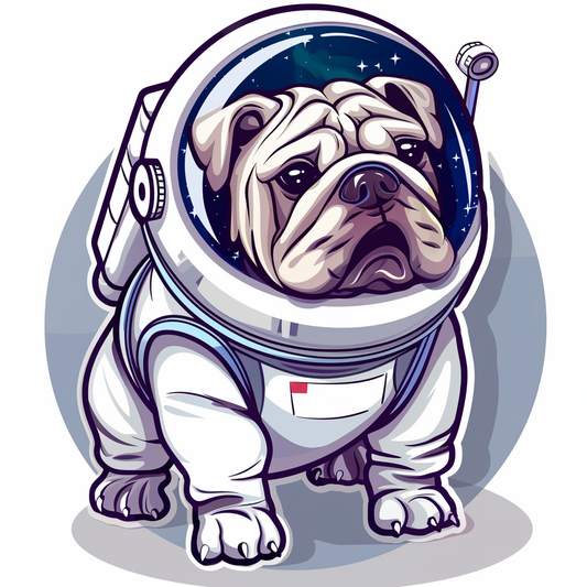 Bulldog Dog majestic Expressive surreal Vinyl Decal Sticker for Car, Laptop, Tumbler and more # F017703