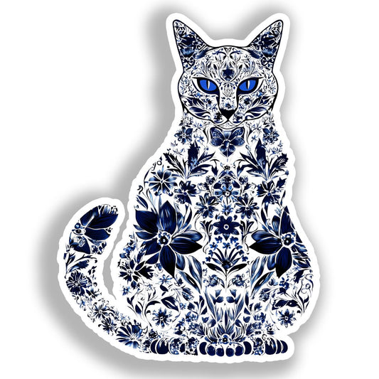 Russian Blue Cat Vinyl Decal Sticker for Car, Laptop, Tumbler and more # A019195-4" x 4"