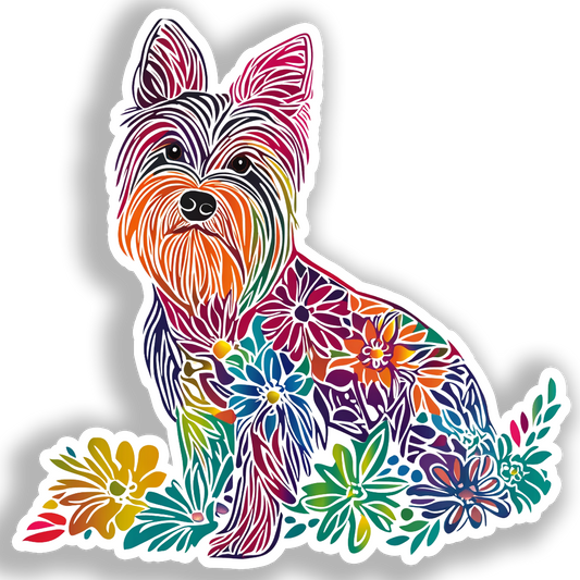 Yorkshire Terrier Dog Vinyl Decal Sticker for Car, Laptop, Tumbler and more # A017073-4" x 4"