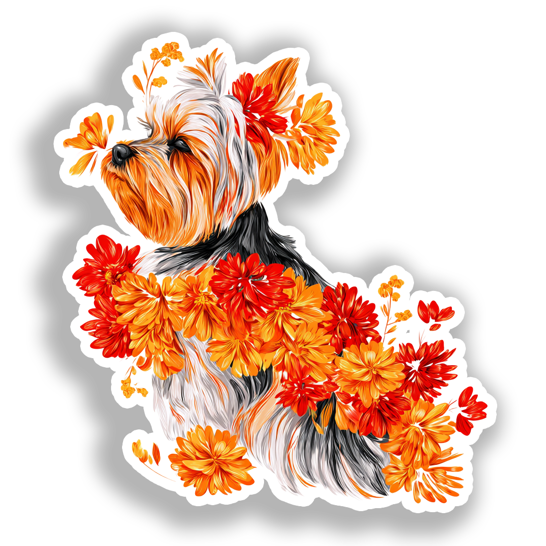 Yorkshire Terrier Dog Vinyl Decal Sticker for Car, Laptop, Tumbler and more # A017208-4" x 4"