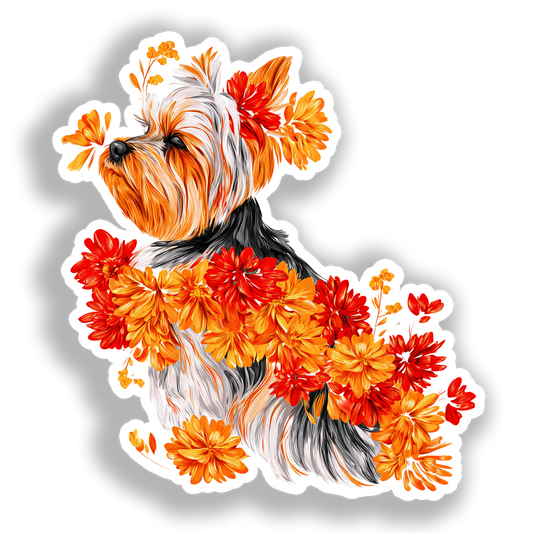 Yorkshire Terrier Dog Vinyl Decal Sticker for Car, Laptop, Tumbler and more # A017208-4" x 4"