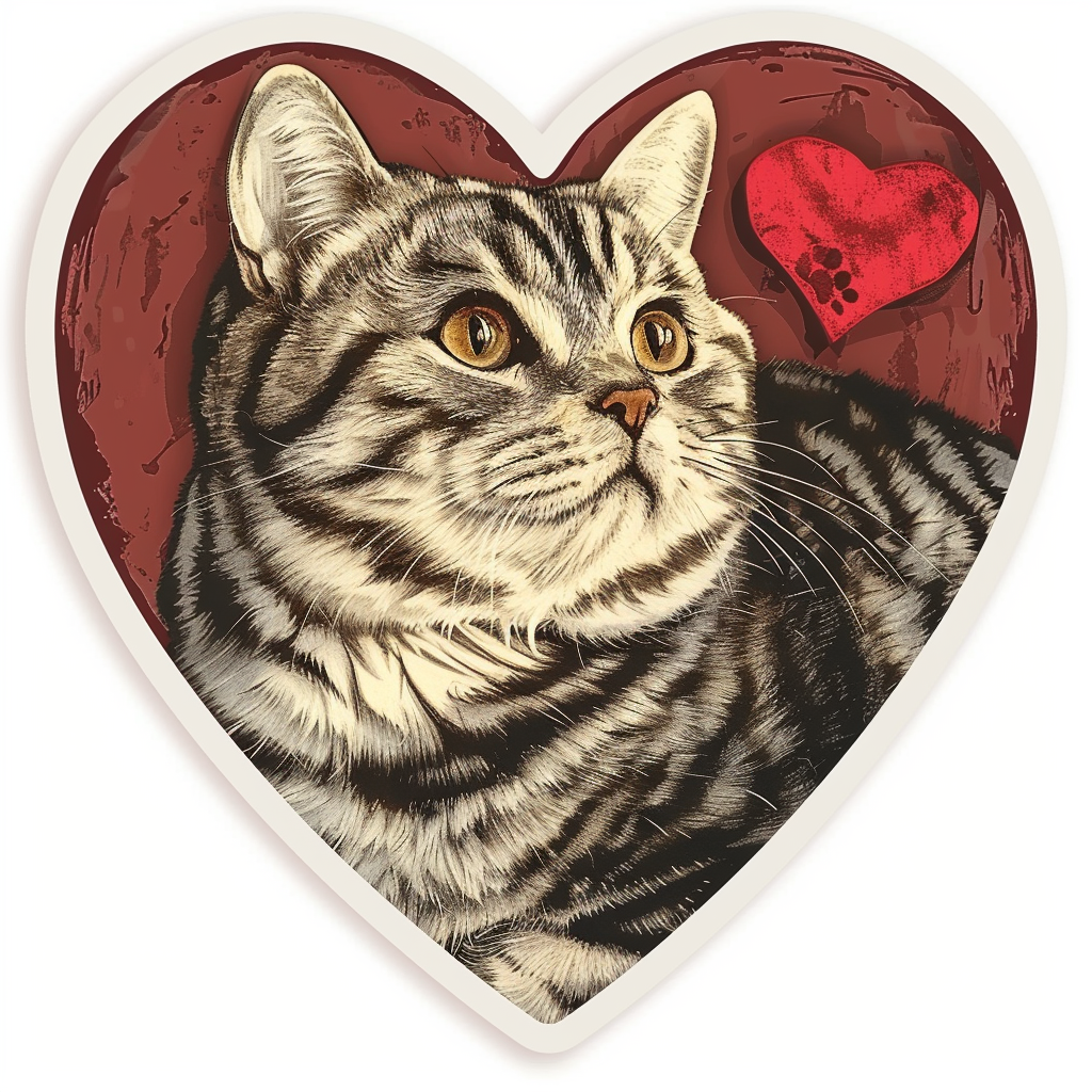 American Shorthair Cat majestic Expressive surreal Vinyl Decal Sticker for Car, Laptop, Tumbler and more # F018848