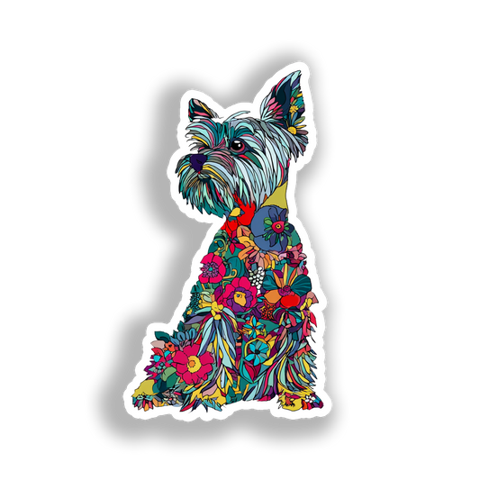 Yorkshire Terrier Dog Vinyl Decal Sticker for Car, Laptop, Tumbler and more # A017197-4" x 4"