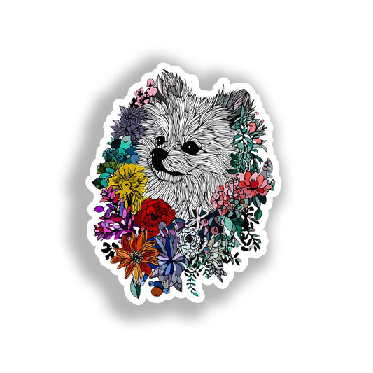 Pomeranian Dog Vinyl Decal Sticker for Car, Laptop, Tumbler and more # A017405-4" x 4"