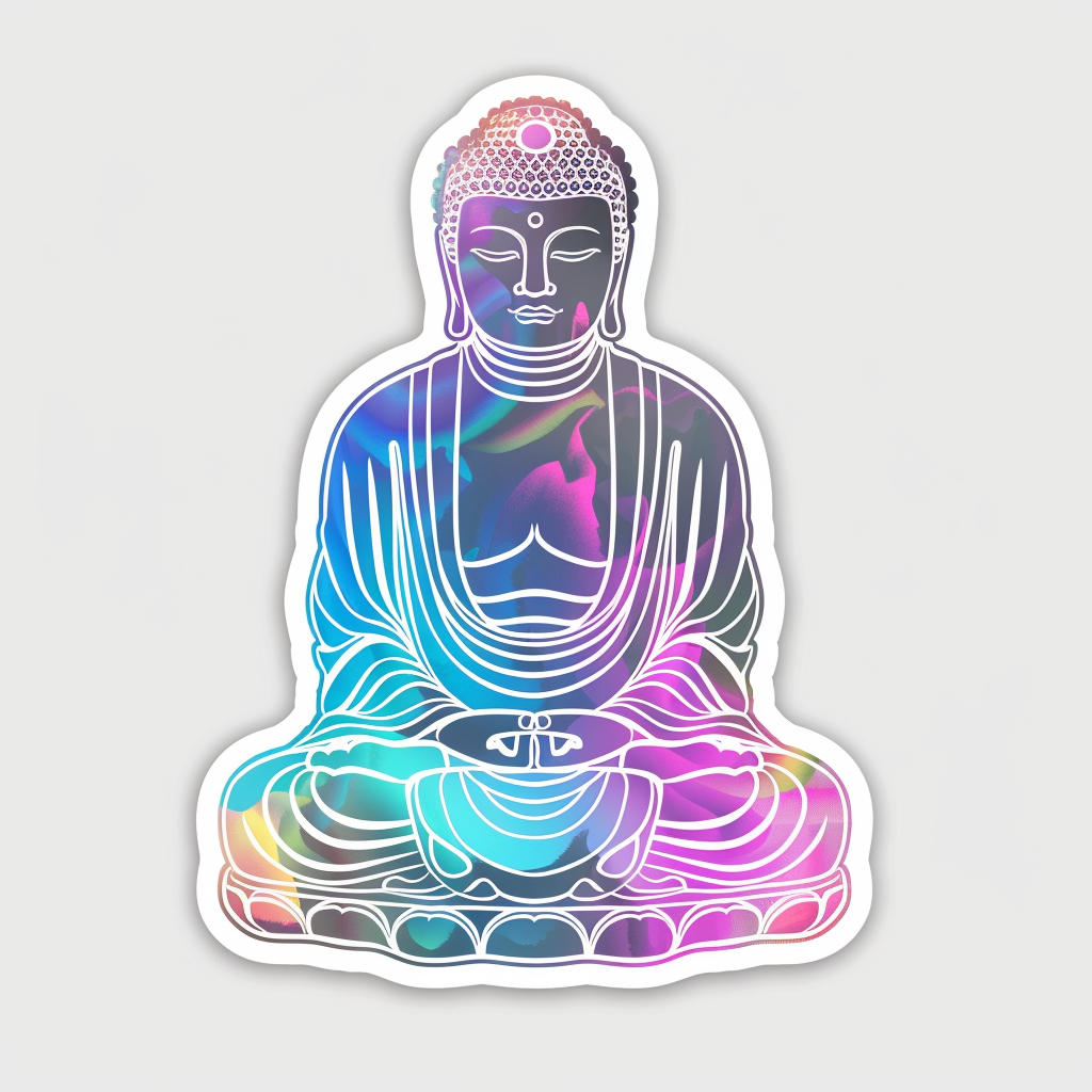 Sticker of a Buddha majestic Expressive surreal Vinyl Decal Sticker for Car, Laptop, Tumbler and more # F016923