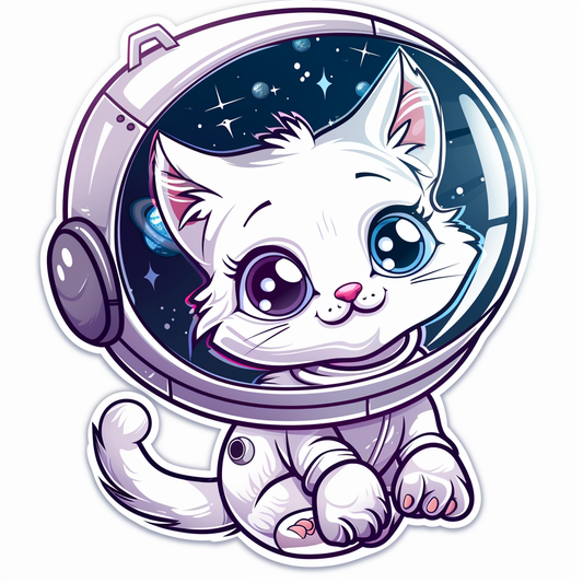Adorable Turkish Angora Cat  Vinyl Decal Sticker for Car, Laptop, Tumbler and more # F021006-4" x 4"