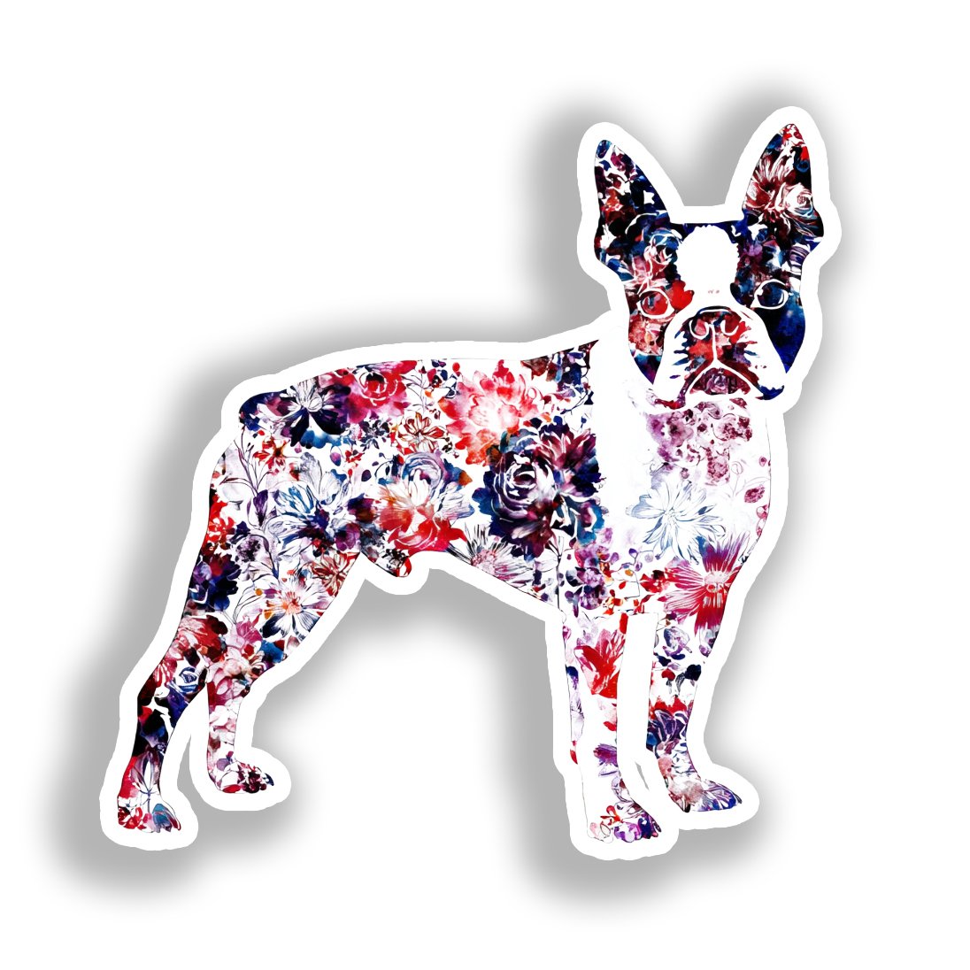 Boston Terrier Dog Vinyl Decal Sticker for Car, Laptop, Tumbler and more # A019008-4" x 4"