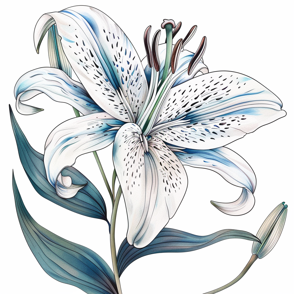 Lily flower majestic Expressive surreal Vinyl Decal Sticker for Car, Laptop, Tumbler and more # F023311