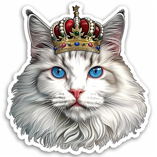 Adorable Turkish Angora Cat  Vinyl Decal Sticker for Car, Laptop, Tumbler and more # F020828-4" x 4"
