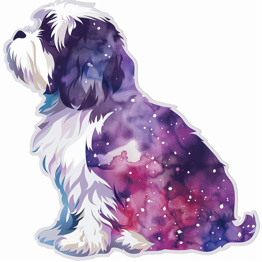 Adorable Shih Tzu Dog Expressive surreal Vinyl Decal Sticker for Car, Laptop, Tumbler and more # F018253