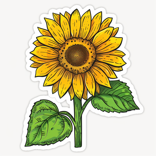 Sunflower flower majestic Expressive surreal Vinyl Decal Sticker for Car, Laptop, Tumbler and more # F023140