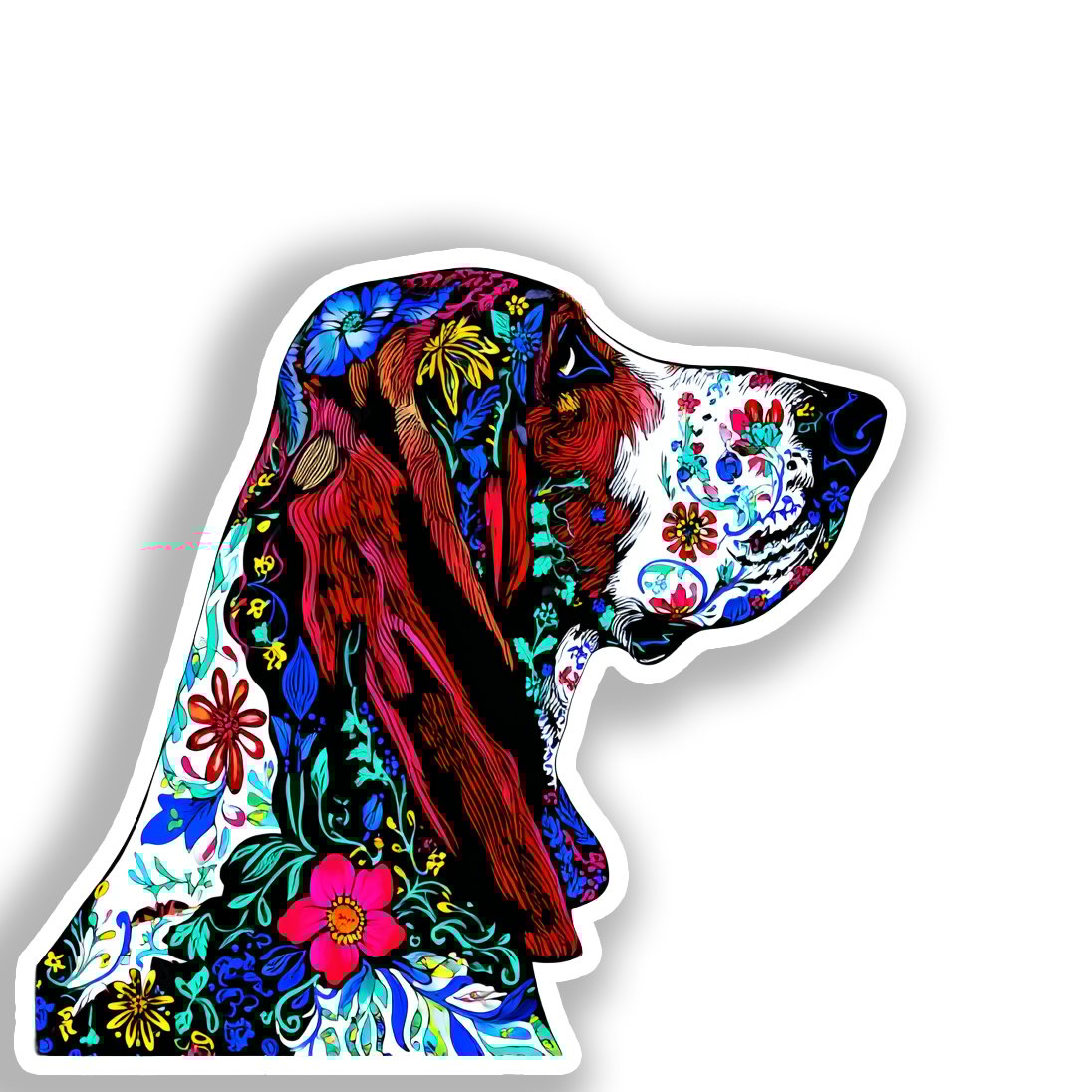 Basset Hound Dog Vinyl Decal Sticker for Car, Laptop, Tumbler and more # A018697-4" x 4"