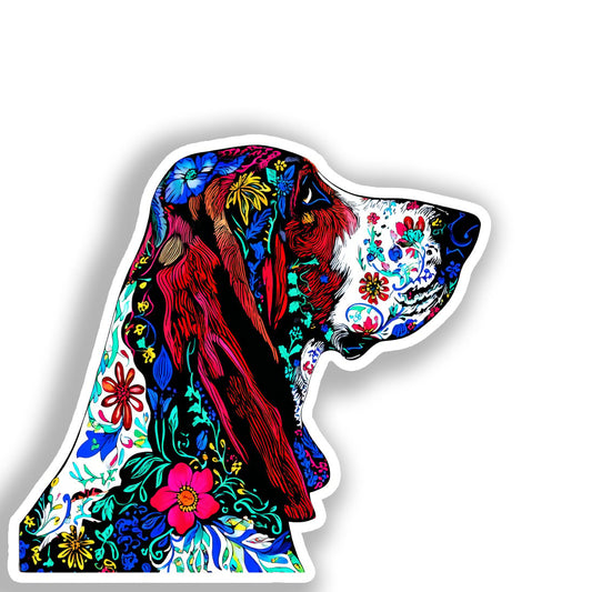 Basset Hound Dog Vinyl Decal Sticker for Car, Laptop, Tumbler and more # A018697-4" x 4"