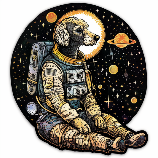 Poodle Dog astronaut Vinyl Decal Sticker for Car, Laptop, Tumbler and more # F012449
