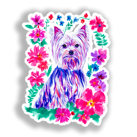 Yorkshire Terrier Dog Vinyl Decal Sticker for Car, Laptop, Tumbler and more # A017223-4" x 4"