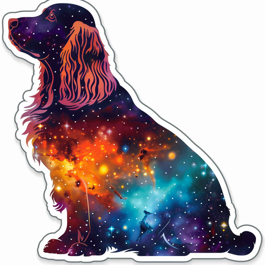 Cocker Spaniel Dog majestic Expressive surreal Vinyl Decal Sticker for Car, Laptop, Tumbler and more # F020344-4" x 4"