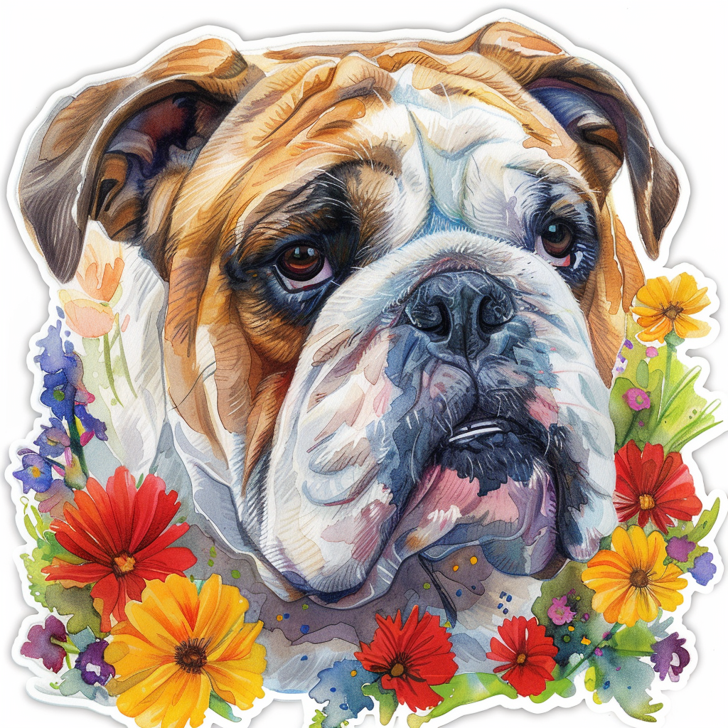 Bulldog Dog majestic Expressive surreal Vinyl Decal Sticker for Car, Laptop, Tumbler and more # F017579