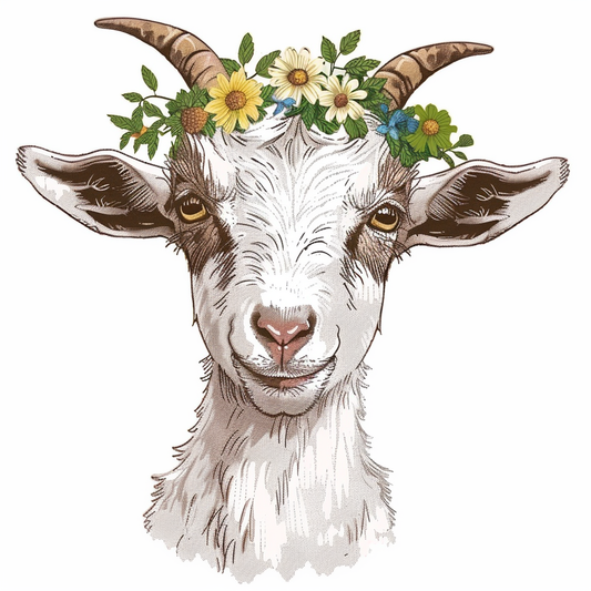 Goat majestic Expressive surreal Vinyl Decal Sticker for Car, Laptop, Tumbler and more # F020572-4" x 4"