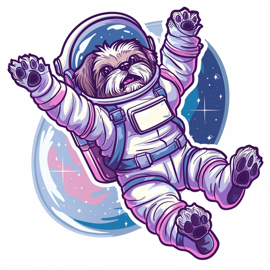 Adorable Shih Tzu Dog Expressive surreal Vinyl Decal Sticker for Car, Laptop, Tumbler and more # F018436