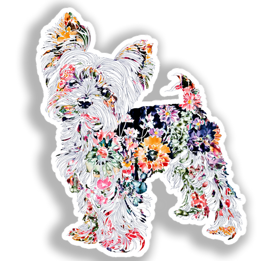 Yorkshire Terrier Dog Vinyl Decal Sticker for Car, Laptop, Tumbler and more # A017109-4" x 4"