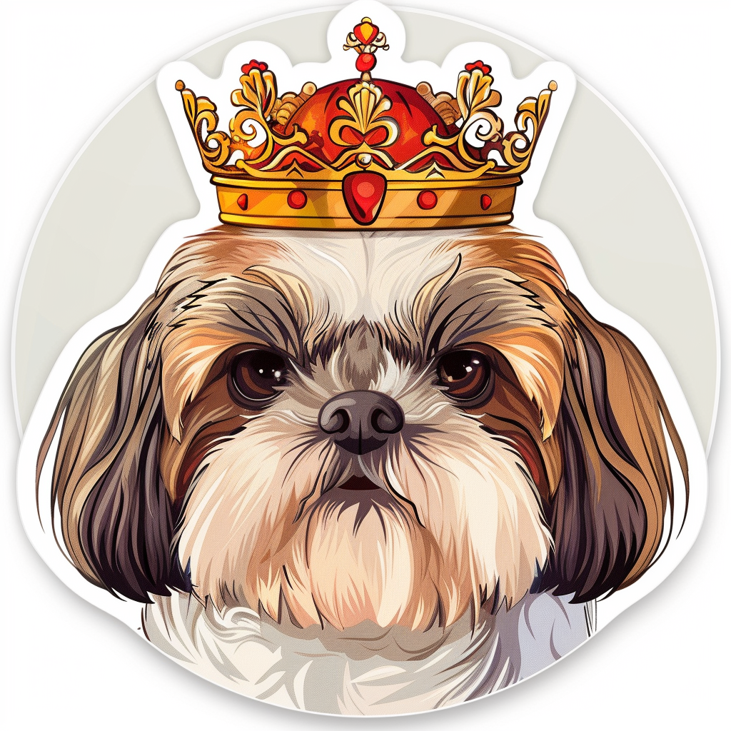 Adorable Shih Tzu Dog Expressive surreal Vinyl Decal Sticker for Car, Laptop, Tumbler and more # F018414