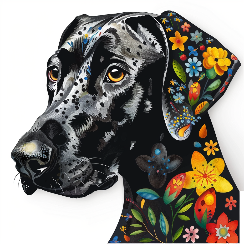 Adorable Great Dane Dog Expressive surreal Vinyl Decal Sticker for Car, Laptop, Tumbler and more # F017846