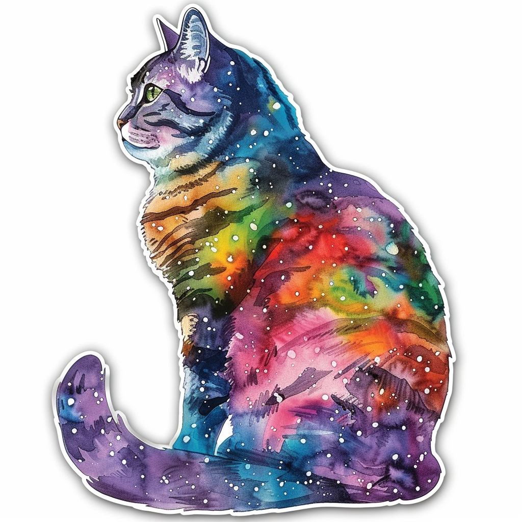 American Shorthair Cat majestic Expressive surreal Vinyl Decal Sticker for Car, Laptop, Tumbler and more # F018674