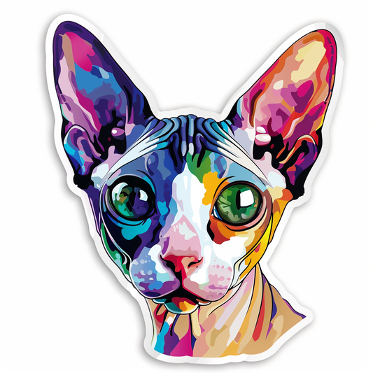 Sphynx Cat Vinyl Decal Sticker for Car, Laptop, Tumbler and more # F010027