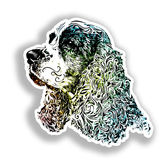 Cocker Spaniel Dog Vinyl Decal Sticker for Car, Laptop, Tumbler and more # A018797-4" x 4"
