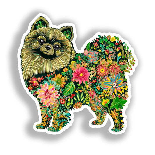Pomeranian Dog Vinyl Decal Sticker for Car, Laptop, Tumbler and more # A017457-4" x 4"