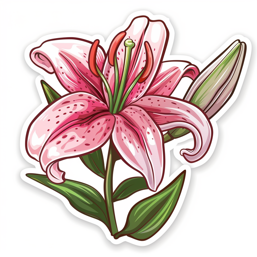 Lily flower majestic Expressive surreal Vinyl Decal Sticker for Car, Laptop, Tumbler and more # F023216