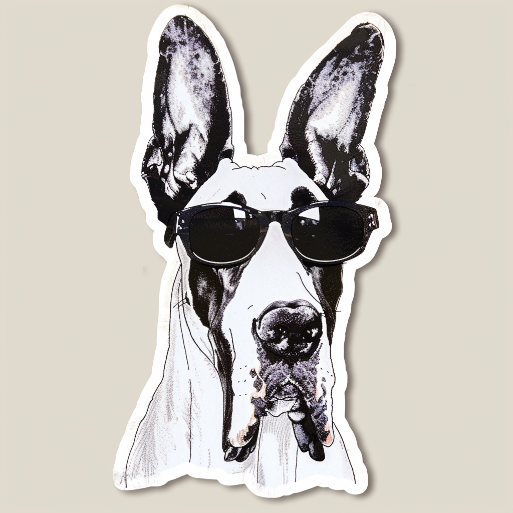 Great Dane Dog Expressive surreal Vinyl Decal Sticker for Car, Laptop, Tumbler and more # F022664