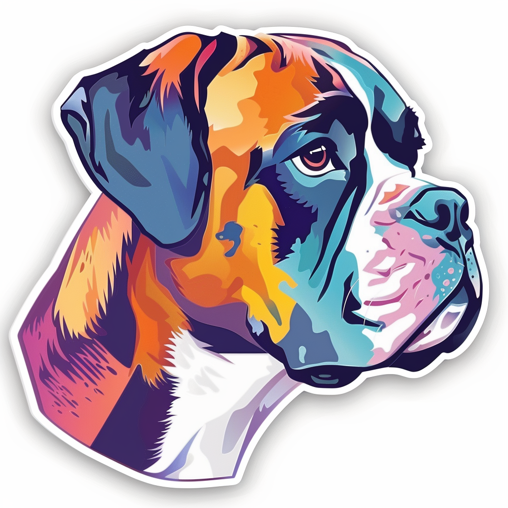 Boxer DogWhite  Vinyl Decal Sticker for Car, Laptop, Tumbler and more # F07155