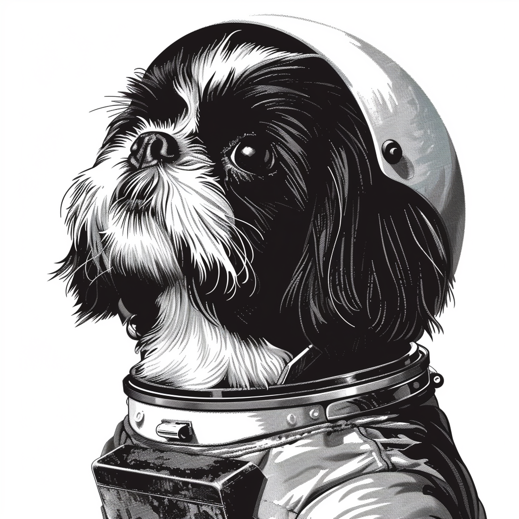 Adorable Shih Tzu Dog Expressive surreal Vinyl Decal Sticker for Car, Laptop, Tumbler and more # F018453