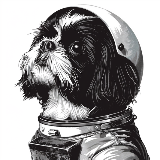 Adorable Shih Tzu Dog Expressive surreal Vinyl Decal Sticker for Car, Laptop, Tumbler and more # F018453