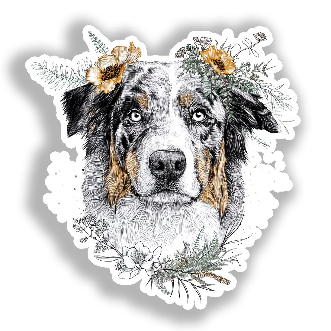 Australian Shepherd Dog Vinyl Decal Sticker for Car, Laptop, Tumbler and more # A018738-4" x 4"