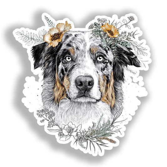 Australian Shepherd Dog Vinyl Decal Sticker for Car, Laptop, Tumbler and more # A018738-4" x 4"