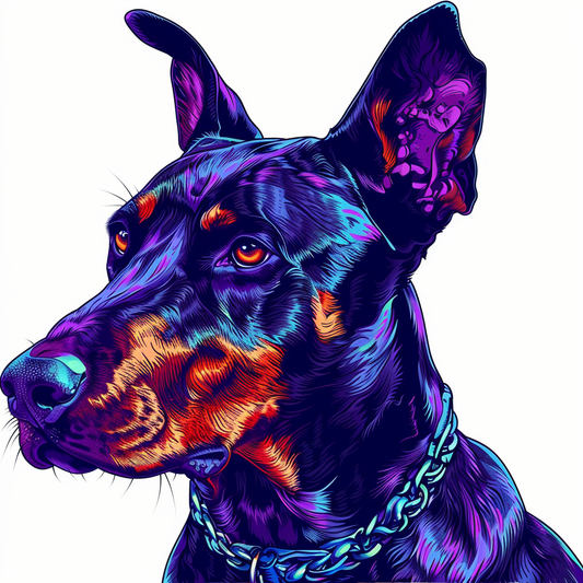Sticker of a Doberman Pinscher Dog majestic Expressive surreal Vinyl Decal Sticker for Car, Laptop, Tumbler and more # F019203
