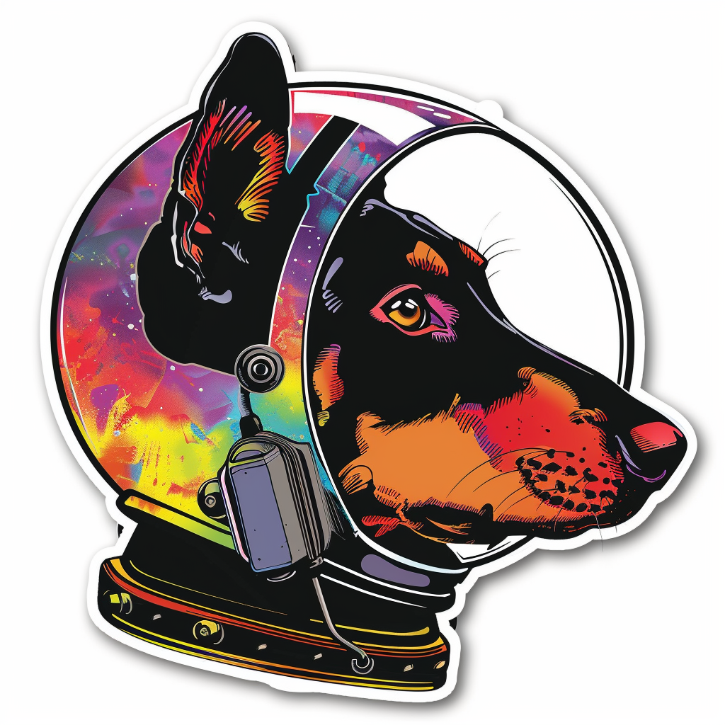 Cute and Adorable Doberman Pinscher Expressive surreal Vinyl Decal Sticker for Car, Laptop, Tumbler and more # F019297-4" x 4"